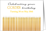 Golden Birthday Turning 30 on the 30th Custom Month card