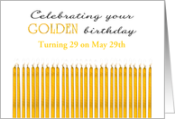 Golden Birthday Turning 29 on the 29th Custom Month card