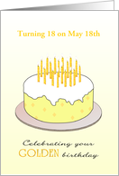 Golden Birthday Turning 18 on the 18th Custom Month card