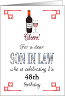 Custom Age Birthday for Son in Law Cheers Bottle of Red Wine card