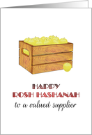 Rosh Hashanah Greetings for Supplier Crate of Apples card