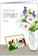 National Stepfamily Day Photograph of Happy Family at Dinner Table card