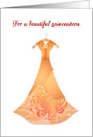 Congratulations Quinceanera Money Gift Enclosed Beautiful Gown card