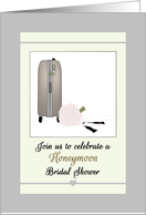 Honeymoon Bridal Shower Suitcase Bridal Bouquet and Groom’s Bow Tie card