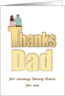 Father’s Day Thanks Dad from Daughter Both Sitting Together card