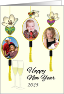 New Year Custom Photocard Gold Frames with Ornate Decorations card