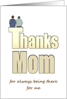 Mother’s Day Thanks Mom from Son Both Sitting Together card
