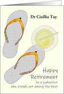 Podiatrist Retirement A Pair of Flipflops and a Glass of Lemonade card