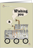 Steampunk Christmas Greeting on Wheels card