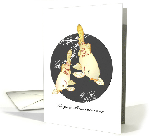 Wedding Anniversary Two Carp Fish Swimming Together card (1606578)