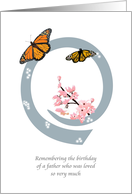 First Remembrance of Father’s Birthday Butterflies and Blossoms card