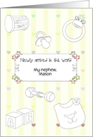 Greeting from Departed for New Baby Custom Relation and Baby Name card