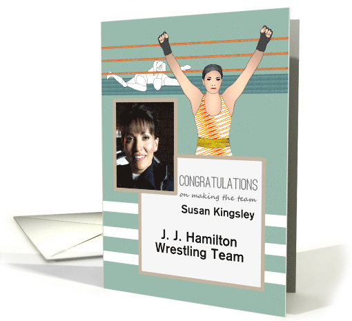Female Making Wrestling Team Custom Photo Name Team Wrestlers card