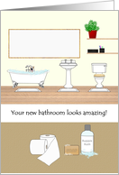 Great Looking Bathroom House Renovation Congratulations card