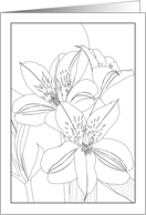 Thinking of You Alstroemeria and Foliage Coloring card