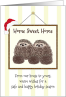From our House to Yours Happy Holidays Hedgehog Family Photograph card