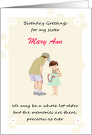 Birthday Brother to Sister Siblings Memories from Younger Days card