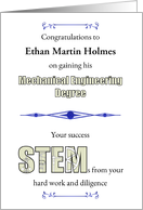 Male Graduate Gaining Mechanical Engineering Degree Custom Name card