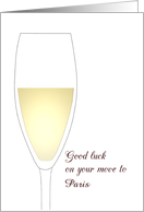 Goodbye Good Luck Move to Custom City Wine Glass card