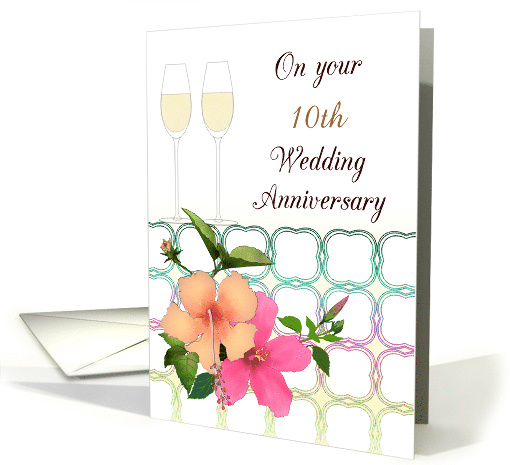 Custom 10th Wedding Anniversary Champagne Colorful... (1682366)