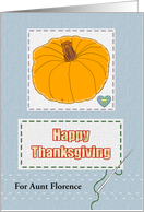 Thanksgiving Aunt Loves Sewing Pumpkin Patch Fabric and Needle Custom card