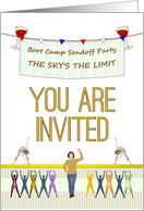 Invite to Boot Camp Sendoff Party Women Working Out card