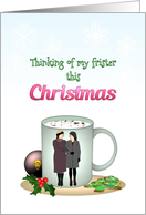 Christmas for Frister Friends Walking Together Hot Chocolate Cookie card