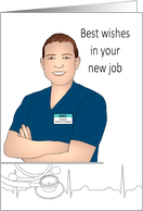New Job Male Nurse Practitioner Man with Custom Name Badge card