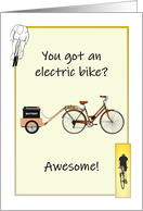 Congratulations New E Bike Traditional Bike Hooked Up to Battery card