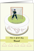 Birthday Female Lacrosse Goalie Cake Lacrosse Theme Decorations card