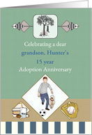 Adoption Anniversary Young Male Teenager Custom Relation Name Year card