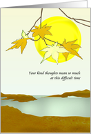 Thank You for Your Sympathy Maple Leaves on Branches Coastline card