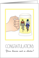 Gay Wedding Date Set Congratulations Two Male Cyclists card