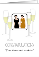 Lesbian Wedding Date Set Congratulations Two Elegant Ladies card