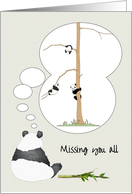 Panda Sitting Alone Thinking of Family Missing Family card