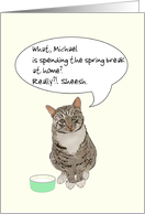 School Spring Break Coping with Coronavirus Pet Cat View Point card