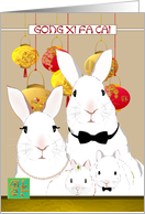 Chinese New Year of the Rabbit From Our House to Yours Rabbit Family card