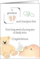 Becoming Grandpa to Long Awaited First Grandson Baby Feeding card