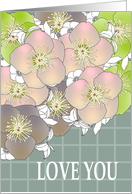 Love You Life Partner Pretty Hellebore Flowers card