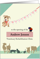 Invitation Opening Of Veterinary Rehabilitation Clinic Dogs Cats Bird card