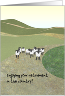 Retirement New Life In Countryside Sheep Walking Along Road card