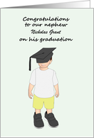 Nephew Graduation Child Wearing Graduation Cap and Adult Shoes card