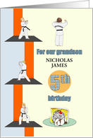 Grandson Fifth Birthday Taekwondo Martial Arts Cake And Ice Cream card
