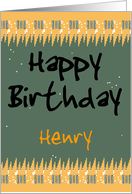 Custom Missing You On Your Birthday Orange Borders On Green card