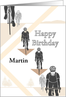 Custom Birthday Cycling Enthusiasts Out On The Road Hills And Trees card