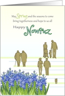 Nowruz People Out Walking On Spring Day Pretty Hyacinth Flowers card
