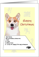 Corgi Dog Christmas Wish List Holiday Icons card