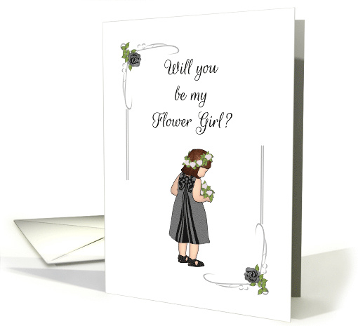 Be My Flower Girl Young Girl in Dark Grey and Black... (1797406)