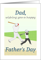 Father’s Day from Young Son to Dad Father and Son Playing Baseball card