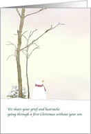 First Christmas Bereaved Loss of Son Lone Snowman Evening Sky card